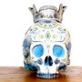Objets de décoration - Tête de mort Skull xl Calaveras Dia de los muertos Rose bleue - L'ATELIER DES CREATEURS