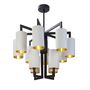 Ceiling lights - Matt Black 8+4 Chandelier Opal Shades - RV ASTLEY LTD