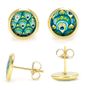 Jewelry - Gold Stainless Steel Surgical Studs - Peacock - LES JOLIES D'EMILIE