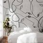 Wallpaper - Luxury Black and White Faces Wallpaper Innerline White - LA MAISON MURAEM