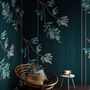 Wallpaper - Blue Embroderet Premium Wallpaper - LA MAISON MURAEM
