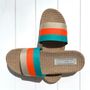 Shoes - Les Mauricettes de Micheline, striped women's slides - LES MAURICETTES