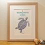 Poster - Art Print Large Turtle from the Caribbean - L'ATELIER LETTERPRESS