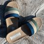 Shoes - Les Mauricettes d'Arsene, striped men's slides - LES MAURICETTES