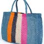 Bags and totes - Jute macrame bag with vertical stripes - MAISON BENGAL