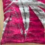 Cushions - Faux fur cushion, grey pink splash - CHRISTOPH BROICH HOME PROJECT