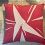 Cushions - Cushion, wool touch, beige, red splash print - CHRISTOPH BROICH HOME PROJECT