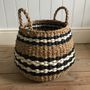Shopping baskets - Dure Hogla Basket with Jute Weave Design - MAISON BENGAL