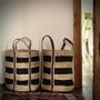 Bathroom storage - Small round striped jute basket  - MAISON BENGAL