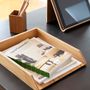Sets de bureaux  - Bac à papier de bureau en bois de saule 34x27x5,5 cm PA21004 - ANDREA HOUSE