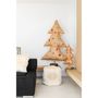 Christmas garlands and baubles - Lighted burlap tree with wood ornaments - MX HOME