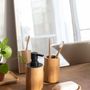 Mounting accessories - Bamboo and black polypropylene Soap dispenser BA70074 - ANDREA HOUSE