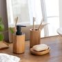 Mounting accessories - Bamboo and black polypropylene Soap dispenser BA70074 - ANDREA HOUSE