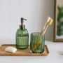 Mounting accessories - Stripes green glass Toothbrush holder BA70083 - ANDREA HOUSE