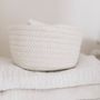 Caskets and boxes - Set of 2 polyester and white cotton baskets BA70163  - ANDREA HOUSE