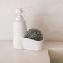 Kitchen utensils - White Polyresin Soap Dispenser with Scrubber CC70058 - ANDREA HOUSE