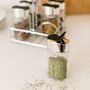 Kitchen utensils - 6 Jar Chrome and Glass Spice Holder CC70095  - ANDREA HOUSE