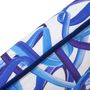 Fabric cushions - Blue “Ribbons” cotton cushion - AMÉLIE CHOQUET