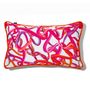 Fabric cushions - Cotton cushion “Rubans” pink - AMÉLIE CHOQUET
