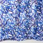 Upholstery fabrics - Blue cotton “RUBANS” fabrics - AMÉLIE CHOQUET