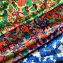 Upholstery fabrics - Blue “Au Jardin” fabrics - AMÉLIE CHOQUET