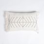 Fabric cushions - Minimal embroidered lumbar cover - QALARA