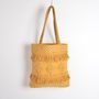 Bags and totes - Tufted & tasseled honey tote bag - QALARA