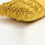 Coussins textile - Housse de coussin jaune à pompons - QALARA