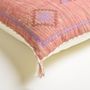 Coussins textile - housse de coussin de couleur saumon brodé - QALARA