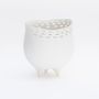 Vases - LALY Hurricane vase biscuit porcelain H=15cm, D=13cm - YLVAYA DESIGN