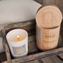 Caskets and boxes - INFUSION CANDLE - N°12 - white candle round wooden case  - NATOÈ FRAGRANCES