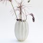 Vases - Vase blanc ENYA en biscuit de porcelaine H=25,5cm, D17cm - YLVAYA DESIGN