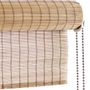 Rideaux et voilages - Store enrouleur en bambou fin marron, avec chaîne - COLOR & CO