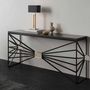 Console table - SOLIS - the elegant concrete console in ARTDECO design - refined with gold leafing - CO33 EXKLUSIVE BETONMÖBEL