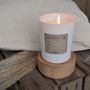 Caskets and boxes - INFUSION CANDLE - N°12 - white candle round wooden case  - NATOÈ FRAGRANCES