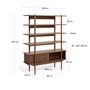 Bookshelves - Carolin in veneered walnut shelf unit 130 x 169 cm - KAVE HOME