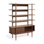 Bookshelves - Carolin in veneered walnut shelf unit 130 x 169 cm - KAVE HOME