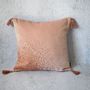 Fabric cushions - HEART CUSHION - Old Pink Embroidered Velvet - 40 x 40 cm - CONSTELLE HOME