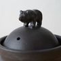 Platter and bowls - CERAMIC　STEW POT　WITH BEAR　HANDLE - ONENESS