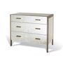 Chests of drawers - Antique Mirror 3 Drawer Chest with Antique Brass Finish Legs and Handles - RV  ASTLEY LTD
