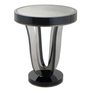 Night tables - Termon Gloss Black & Antique Mirror Side Table - RV  ASTLEY LTD
