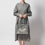 Decorative objects - GINHAKU SHOPPER BAG - crumpled foil horizontal tote bag - KENTO HASHIGUCHI