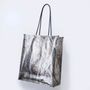 Bags and totes - crumple GINHAKU SHOPPER BAG - crumpled foil vertical tote bag - KENTO HASHIGUCHI