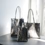 Decorative objects - GINHAKU SHOPPER BAG - crumpled foil horizontal tote bag - KENTO HASHIGUCHI