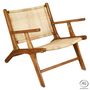 Armchairs - Teak and rattan cane armchair - AUBRY GASPARD