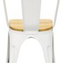 Decorative objects - White metal and elm wood chair - AUBRY GASPARD