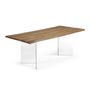 Dining Tables - Lotty table 220 x 100 cm made of oak plywood and glass legs - KAVE HOME