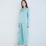 Homewear textile - Pantalon de Pyjama en Soie Vert menthe - FOO TOKYO