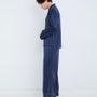 Homewear - Silk Pajama Shirt Elegant Navy - FOO TOKYO