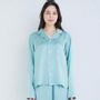Homewear - Silk Pajama Shirt Floral Mint  - FOO TOKYO